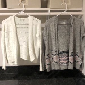 2 Girls Open Cardigan Sweaters